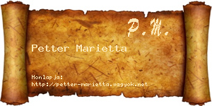 Petter Marietta névjegykártya